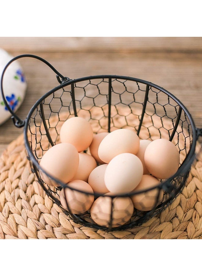 OskasFarmhouse Style Egg Storage Basket Chicken Design Egg Basket Multipurpose Storage Tool for Fruit and Vegetable