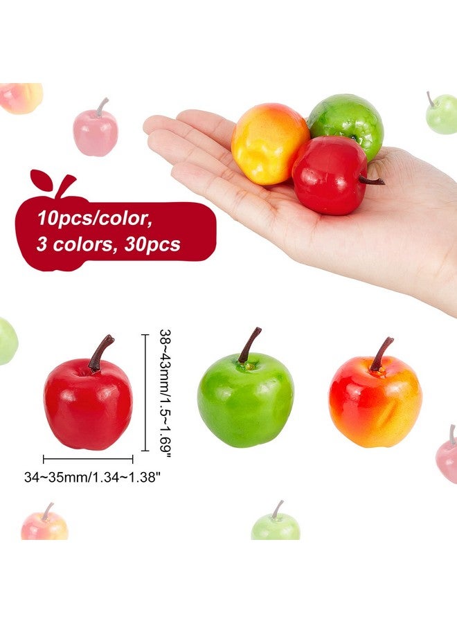 30Pcs 3 Styles Realistic Fake Fruit Artificial Lifelike Mix Apple Mini Artificial Apple Fake Fruit Simulation Foam Apple For Home Kitchen Photography Party Decoration