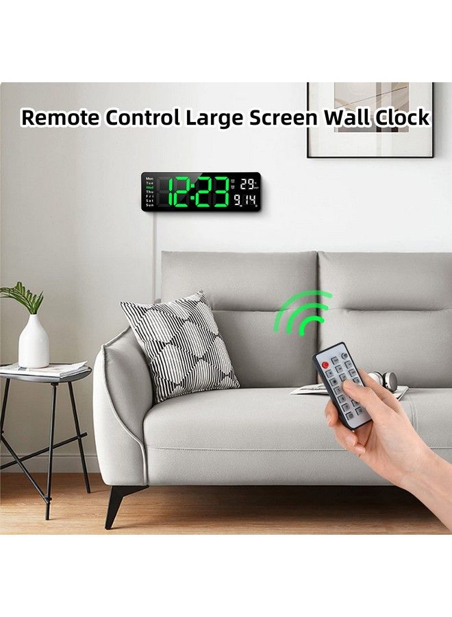 Digital Wall Clocks Wall Clock With Day And Date Modern Wall Clocks For Living Room Silent Wall Clocks For Bedrooms With Remote Control 13 In. Dimmable Countdown Led Clock