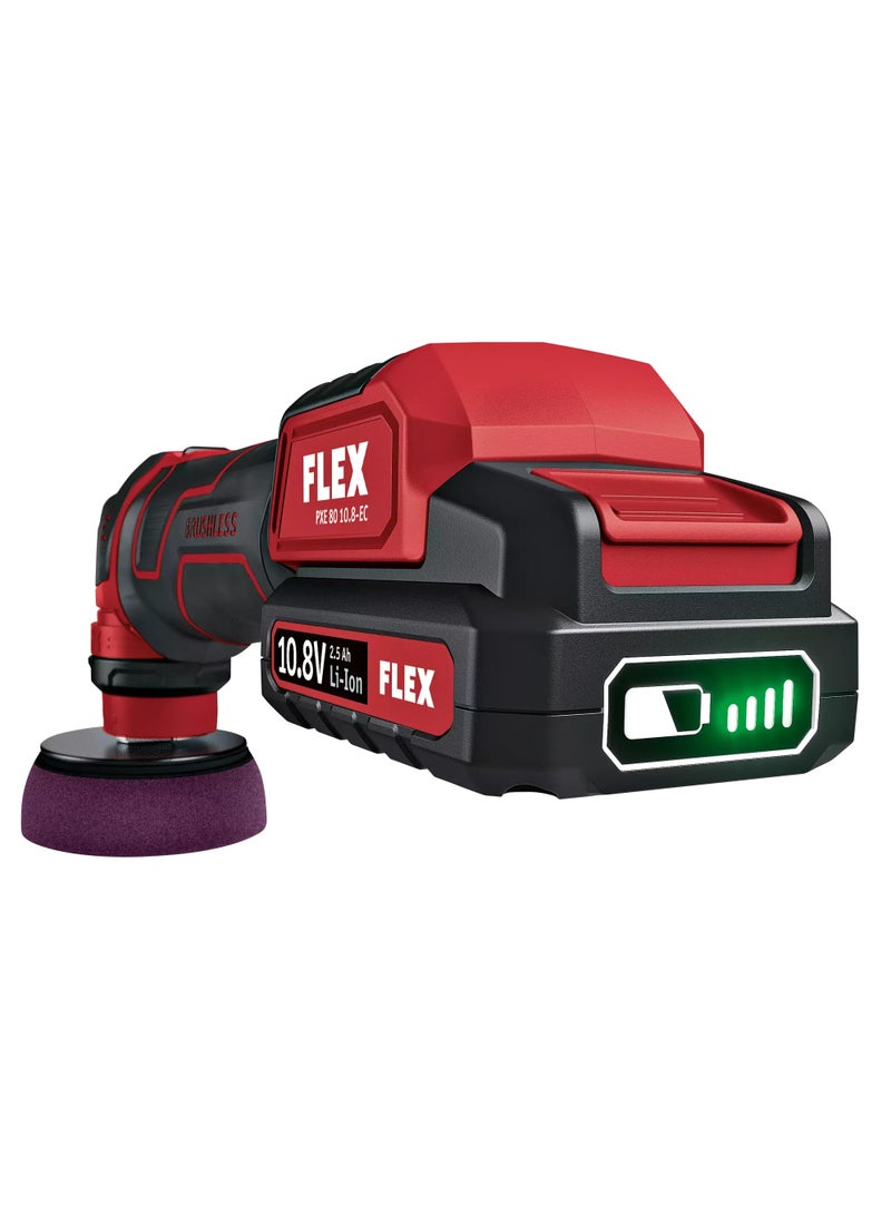 The Smart Cordless Rotary and Random Orbital Free-running Polisher Set, 10.8 V with 2×5.0 Ah Battery, Rapid Charger & Carrying Case