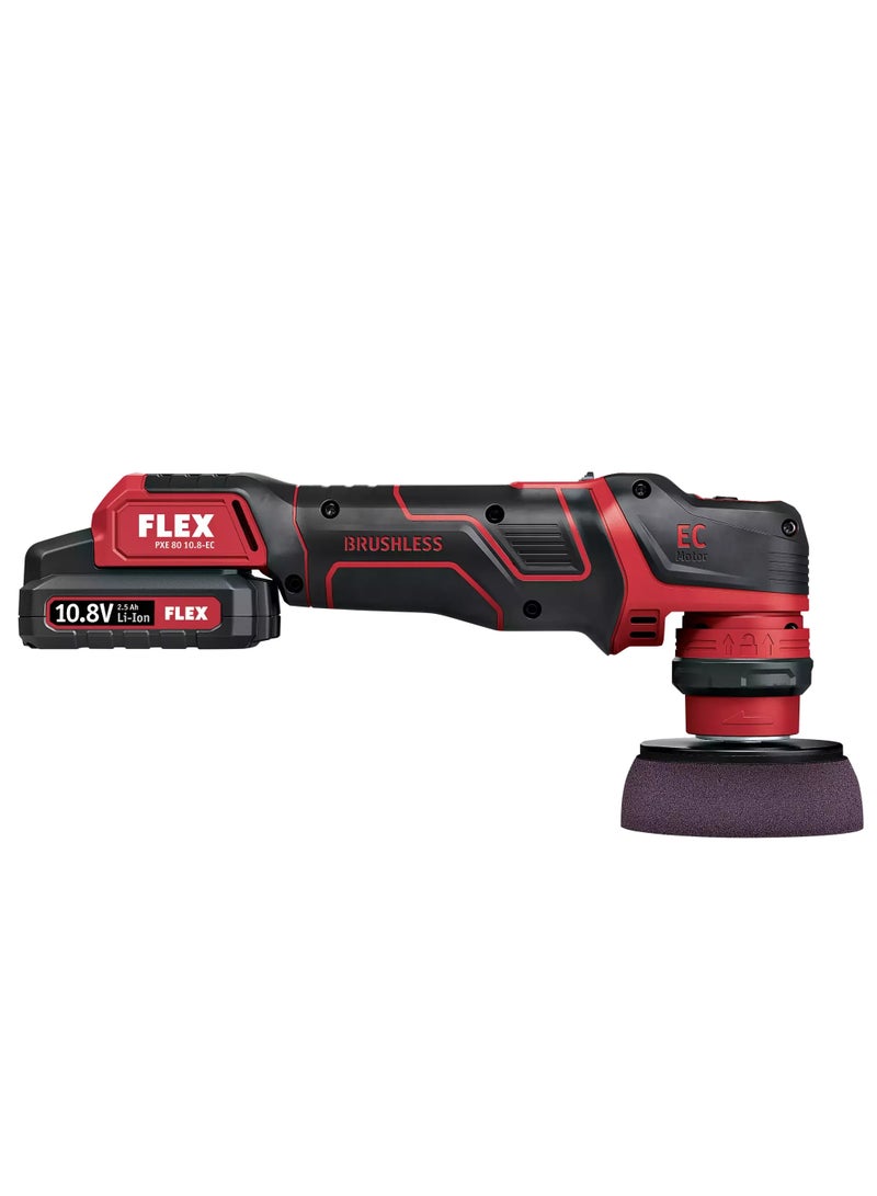 The Smart Cordless Rotary and Random Orbital Free-running Polisher Set, 10.8 V with 2×5.0 Ah Battery, Rapid Charger & Carrying Case