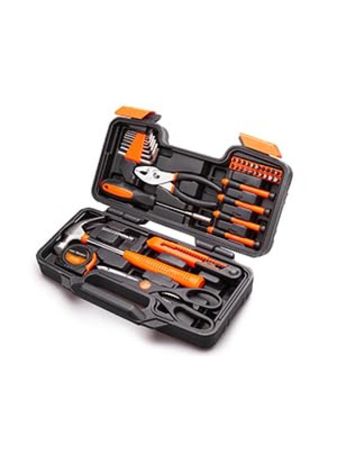 CARTMAN Orange 39-Piece Tool Set - General Household Hand Tool Kit with Plastic Toolbox Storage Case
