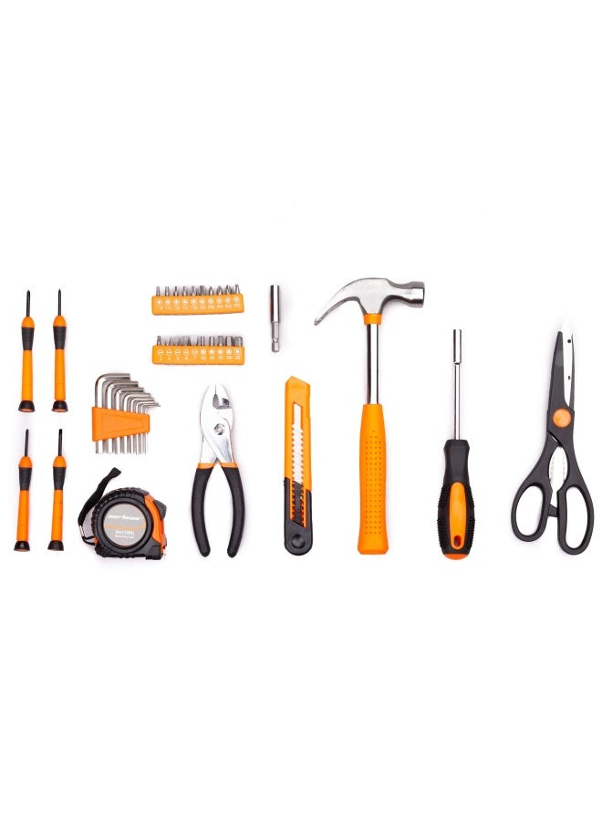 CARTMAN Orange 39-Piece Tool Set - General Household Hand Tool Kit with Plastic Toolbox Storage Case
