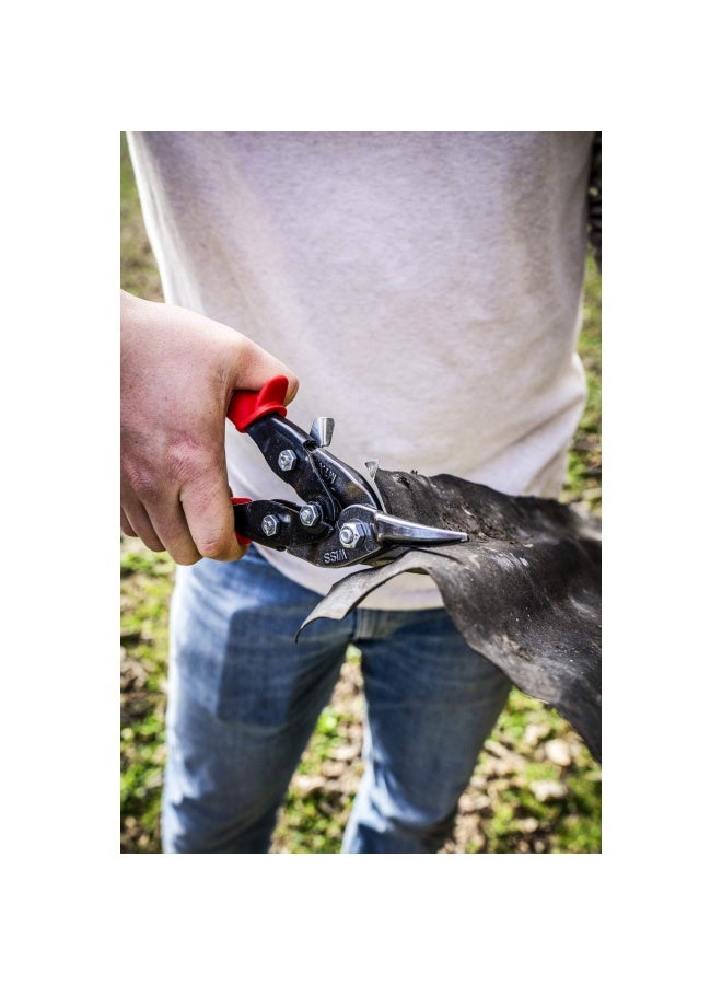 Wiss M1R 248Mm 9 3 4 Inch Metalmaster Compound Action Aviation Snips Cuts Straight To Left Red