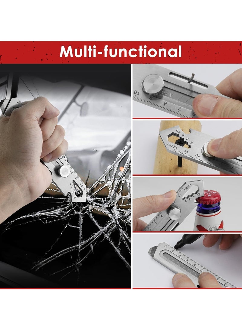 SYOSI 2 Pcs Utility Knife, Stainless Steel Retractable Box Cutter, Multifunctional Utility Knife with 10 Pcs Replaceable Blades for Office, Home, School