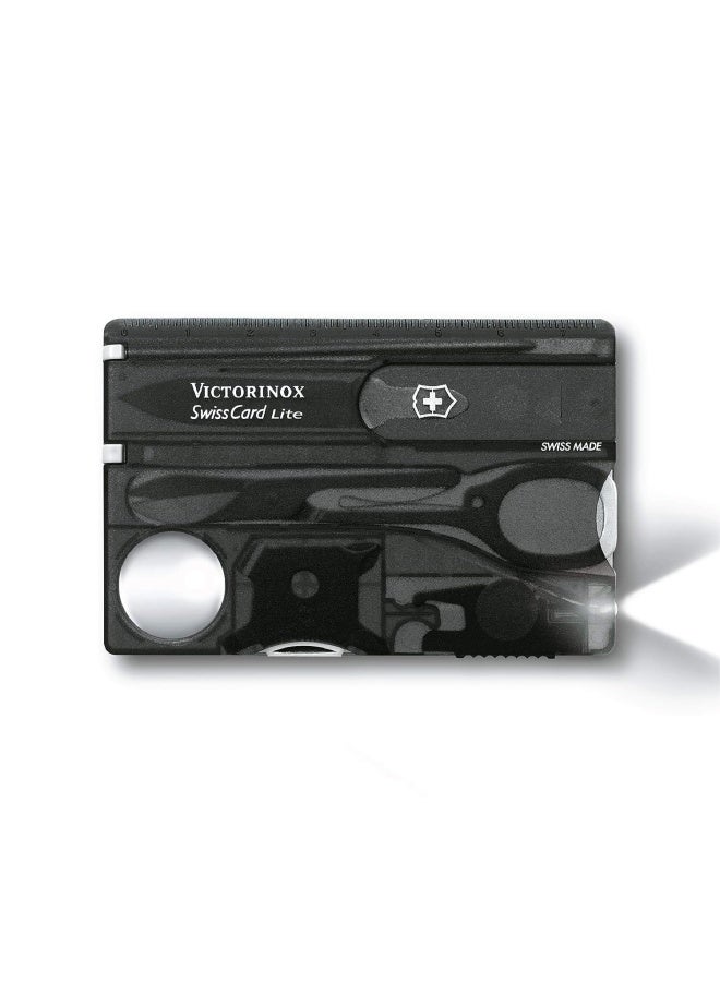 VICTORINOX SWISS CARD LITE 0.7333.T3 BLACK TRANSPARANT Swiss made functional companion with 13 functions