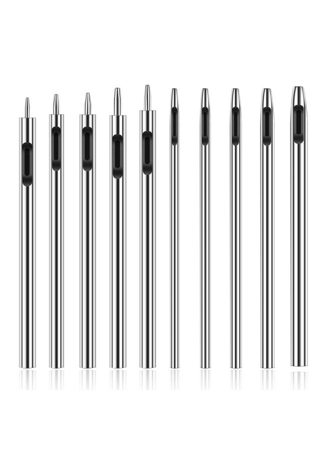 Jmuiiu 10 Pieces Leather Hole Punch Cutter 0.5Mm-3.5Mm Hollow Punch Set For Leather Crafting Round Hollow Tools For Watch Bands Belts Canvas Paper Rubber Soft Material Working