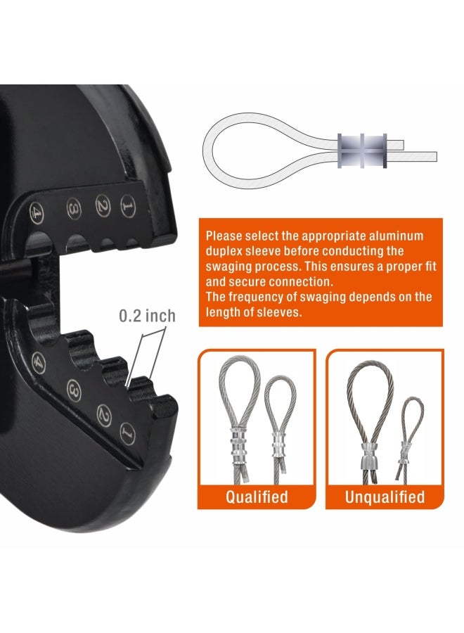 Wire Rope Crimping Tool For Aluminum Oval Sleeves Stop Sleeves Crimp Ferrules Crimping Loop Sleeve From 1 16 Inch To 1 8 Inch Iws-1608M