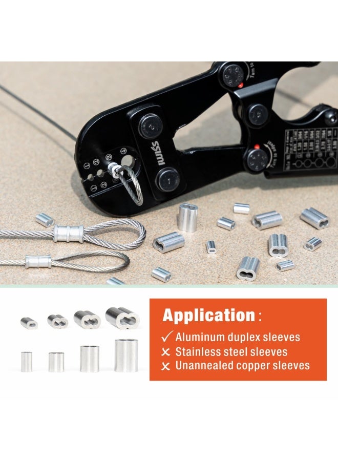 Wire Rope Crimping Tool For Aluminum Oval Sleeves Stop Sleeves Crimp Ferrules Crimping Loop Sleeve From 1 16 Inch To 1 8 Inch Iws-1608M