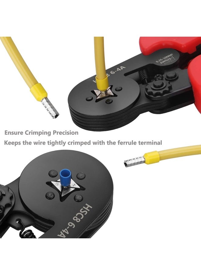 Ferrule Crimping Tool Kit  Awg23-7 Self-Adjustable Ratchet Wire Crimping Tool Kit Crimper Plier Set With 1200Pieces Wire Terminals Crimping Connectors Wire End Ferrules