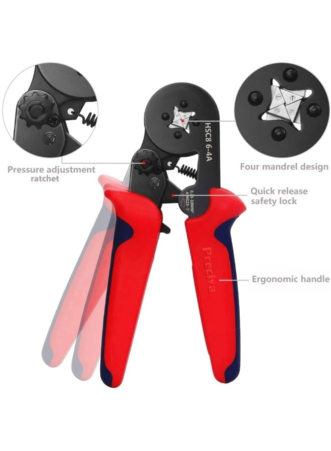 Ferrule Crimping Tool Kit  Awg23-7 Self-Adjustable Ratchet Wire Crimping Tool Kit Crimper Plier Set With 1200Pieces Wire Terminals Crimping Connectors Wire End Ferrules