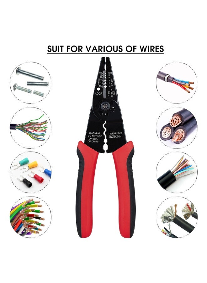 Wgge  Wg-015 Professional 8-Inch Wire Stripper Wire Crimping Tool Wire Cutter Wire Crimper Cable Stripper Wiring Tools And Multi-Function Hand Tool.