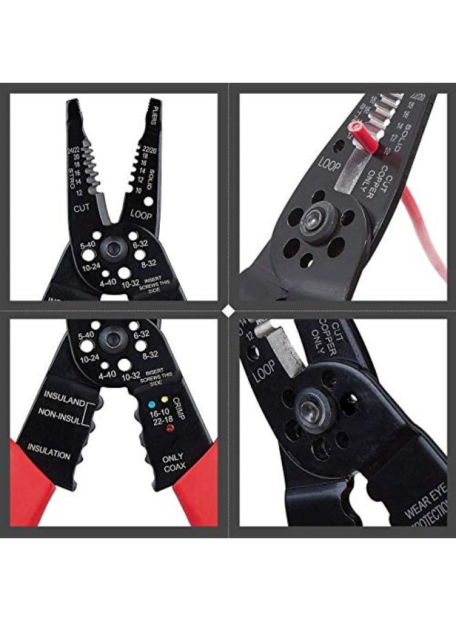 Wgge  Wg-015 Professional 8-Inch Wire Stripper Wire Crimping Tool Wire Cutter Wire Crimper Cable Stripper Wiring Tools And Multi-Function Hand Tool.