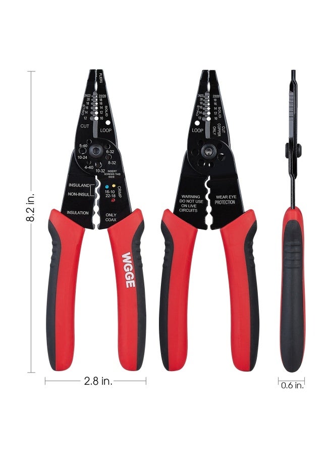 Wgge  Wg-015 Professional 8-Inch Wire Stripper Wire Crimping Tool Wire Cutter Wire Crimper Cable Stripper Wiring Tools And Multi-Function Hand Tool.