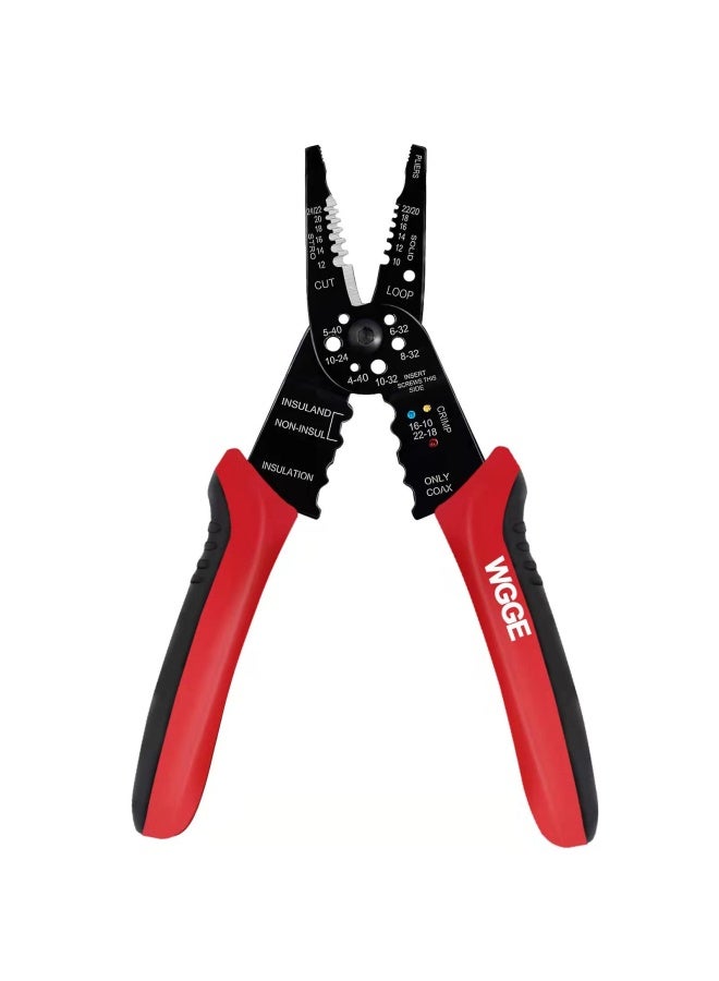 Wgge  Wg-015 Professional 8-Inch Wire Stripper Wire Crimping Tool Wire Cutter Wire Crimper Cable Stripper Wiring Tools And Multi-Function Hand Tool.