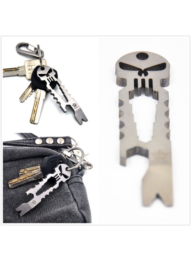 Titanium Punisher Bottle Opener Pocket Pry Bar Multi Key Chain Tool