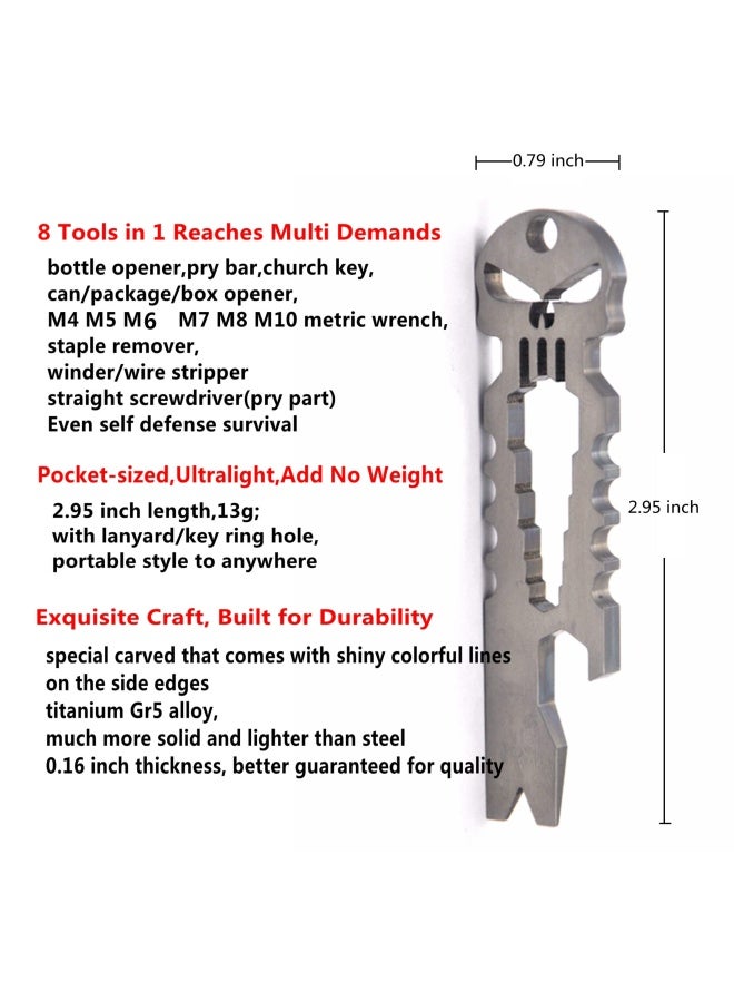 Titanium Punisher Bottle Opener Pocket Pry Bar Multi Key Chain Tool