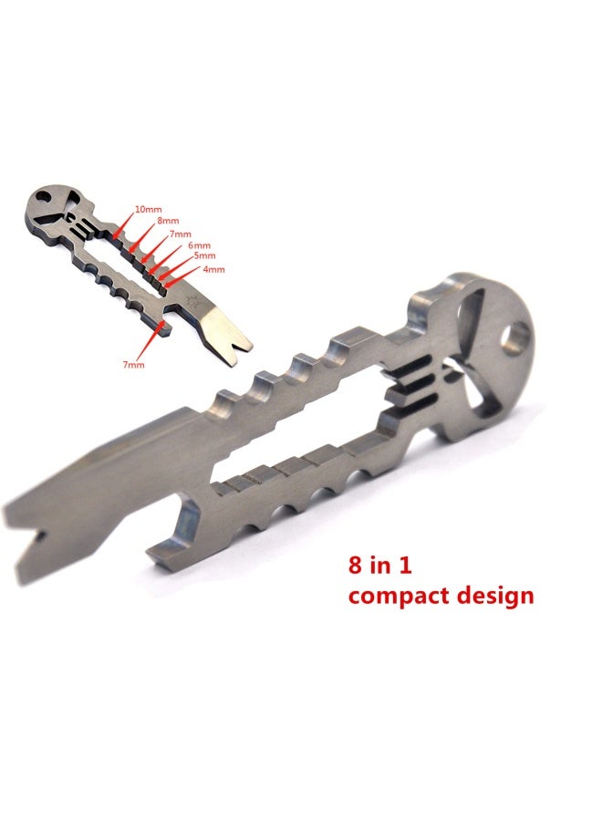 Titanium Punisher Bottle Opener Pocket Pry Bar Multi Key Chain Tool