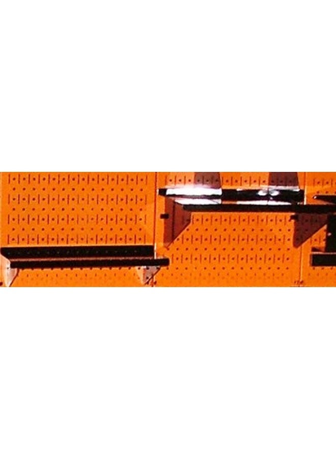 4 ft Metal Pegboard Standard Tool Storage Kit with Orange Toolboard and Black Accessories