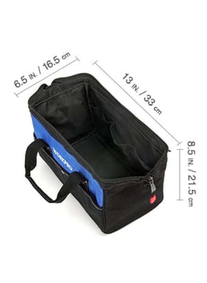 13-inch Tool Bag Wide Mouth Tool Tote Bag with Inside Pockets for Tool Storage