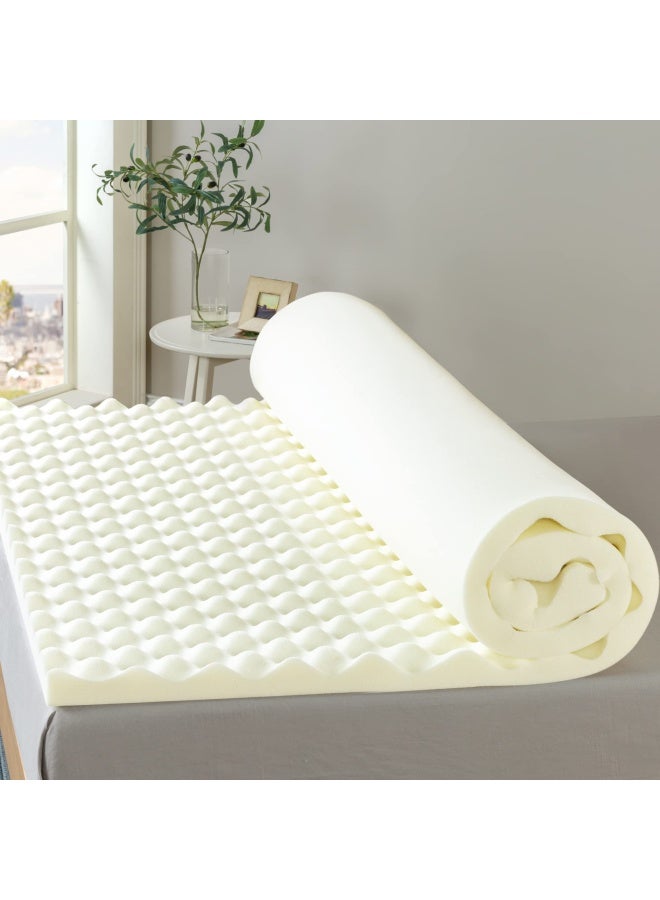 2 Inch Copper Cooling Memory Foam Mattress Topper With Airflow Design King White