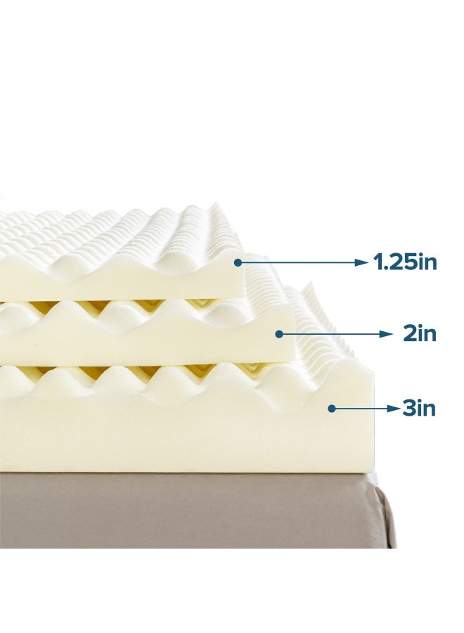 2 Inch Copper Cooling Memory Foam Mattress Topper With Airflow Design King White