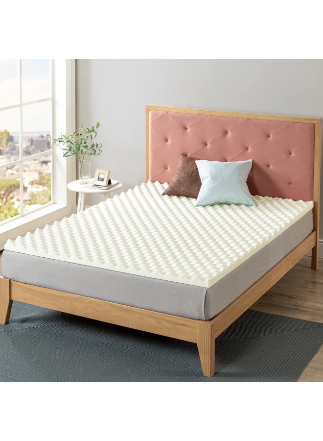 2 Inch Copper Cooling Memory Foam Mattress Topper With Airflow Design King White