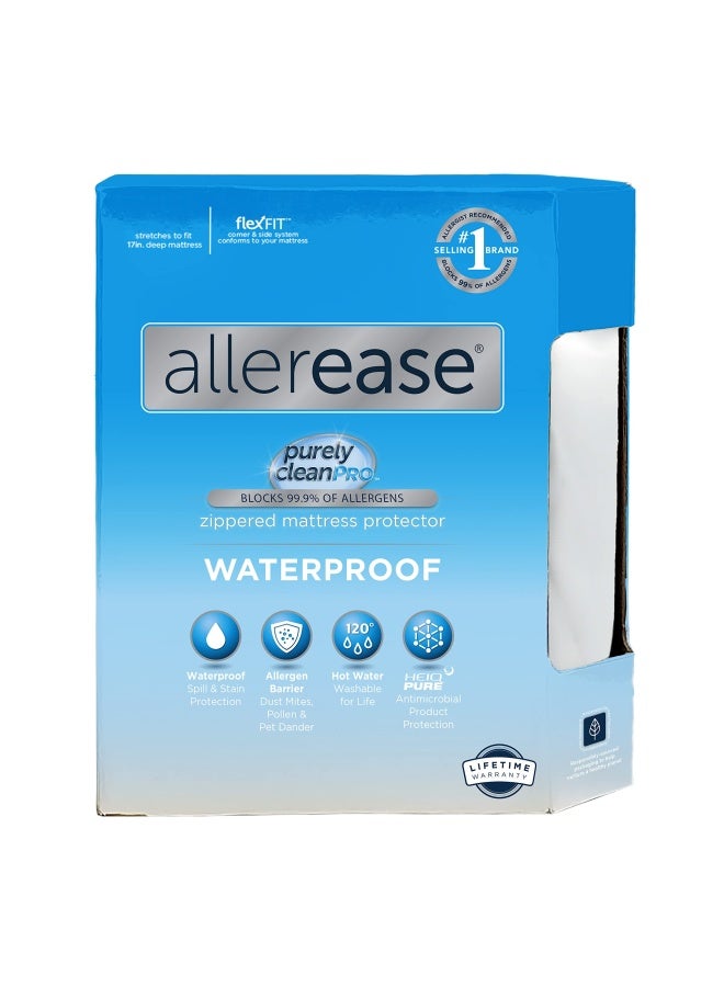 Waterproof Allergy Protection Zippered Mattress Protector  Twin