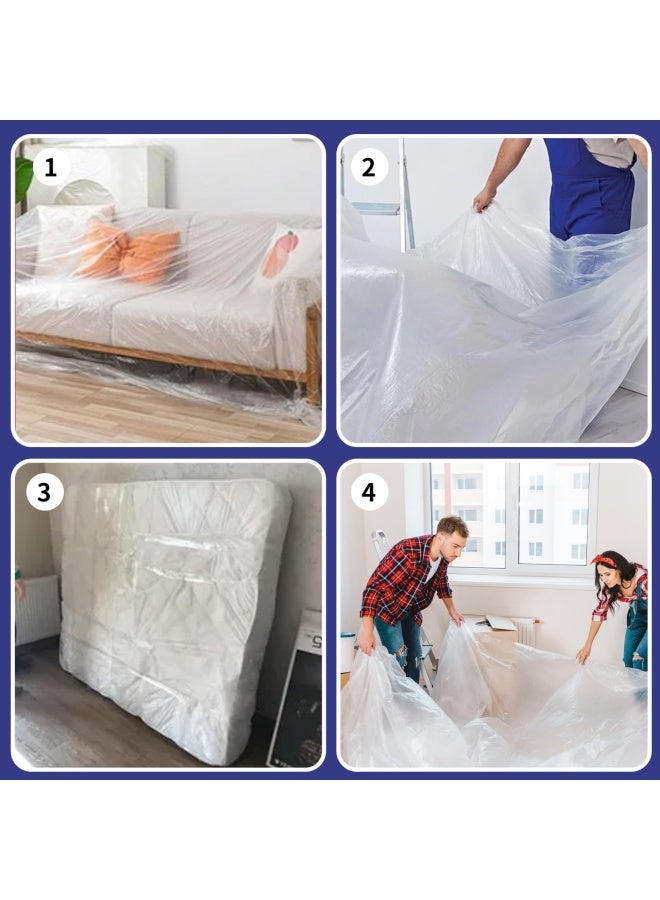 2 Pack Full Twin Mattress Bag Clear Mattress Storage Bag Mattress Bag For Disposal Twin Mattress Plastic Cover For Moving