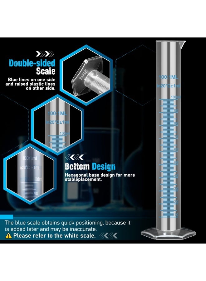 Moveland  Plastic Graduated Cylinders And Beakers With 5 Pipettes 10Ml 25Ml 50Ml 100Ml Cylinders 50Ml 100Ml 250Ml 500Ml 1000Ml Beakers Ideal For Diy And Kids Science Lab