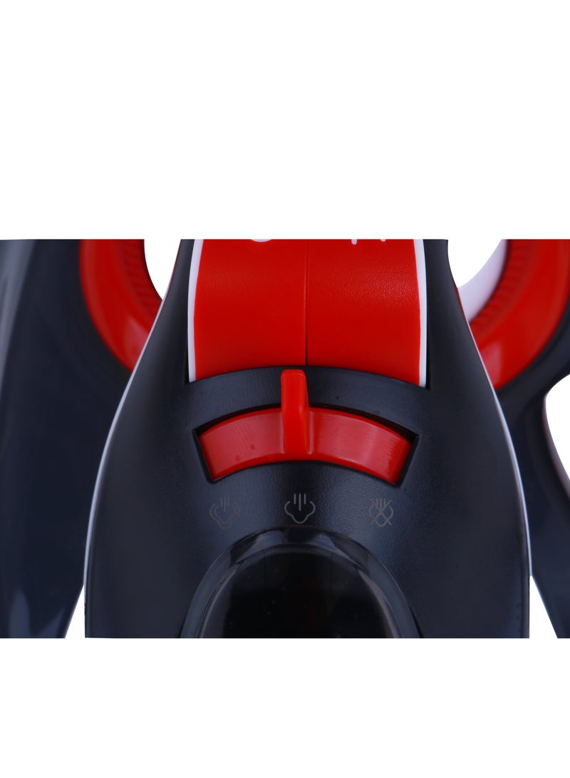 Steam Iron with Ceramic Coated Soleplate | Steam/Burst Steam/Spray/Dry Iron with Self-Clean Function | Anti-Drip/Anti-Calc/Auto Shut-Off With Water Tank 350 ml 2800 W SI-5085C Black/Red