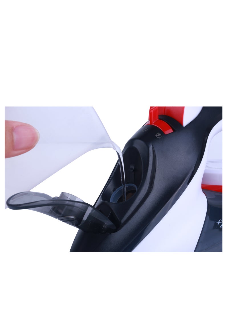 Steam Iron with Ceramic Coated Soleplate | Steam/Burst Steam/Spray/Dry Iron with Self-Clean Function | Anti-Drip/Anti-Calc/Auto Shut-Off With Water Tank 350 ml 2800 W SI-5085C Black/Red