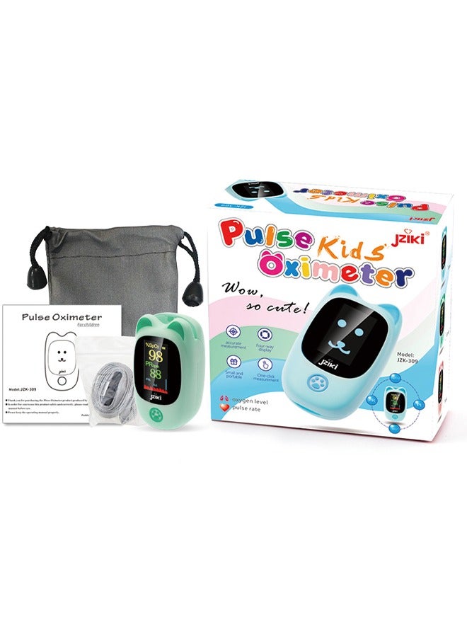 JZIKI Children's Pulse Oximeter - Fingertip Blood Oxygen Monitor,Green