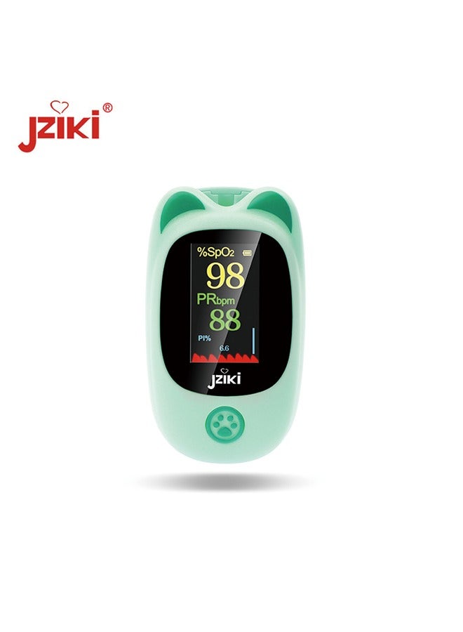 JZIKI Children's Pulse Oximeter - Fingertip Blood Oxygen Monitor,Green