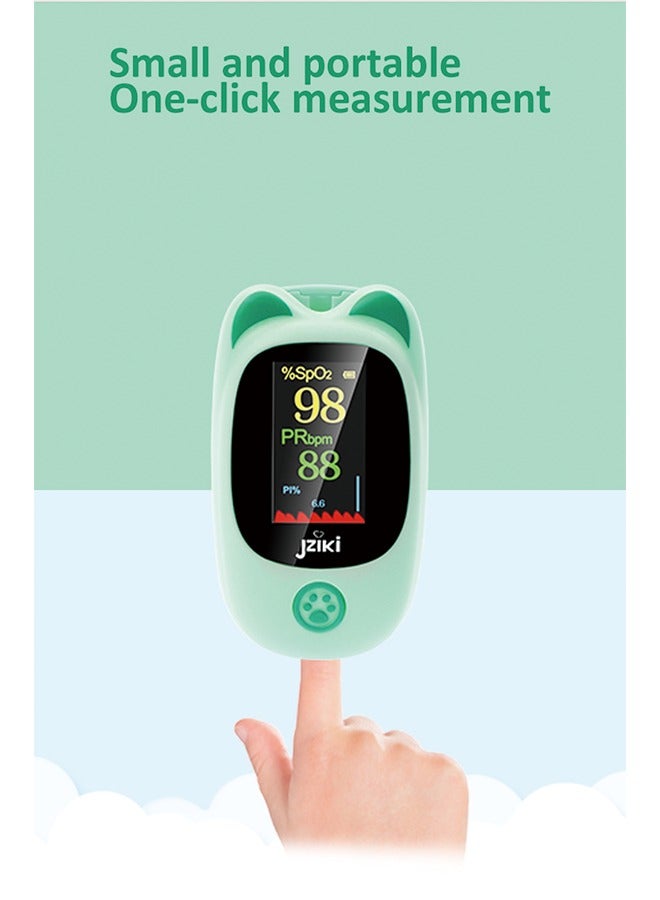 JZIKI Children's Pulse Oximeter - Fingertip Blood Oxygen Monitor,Green