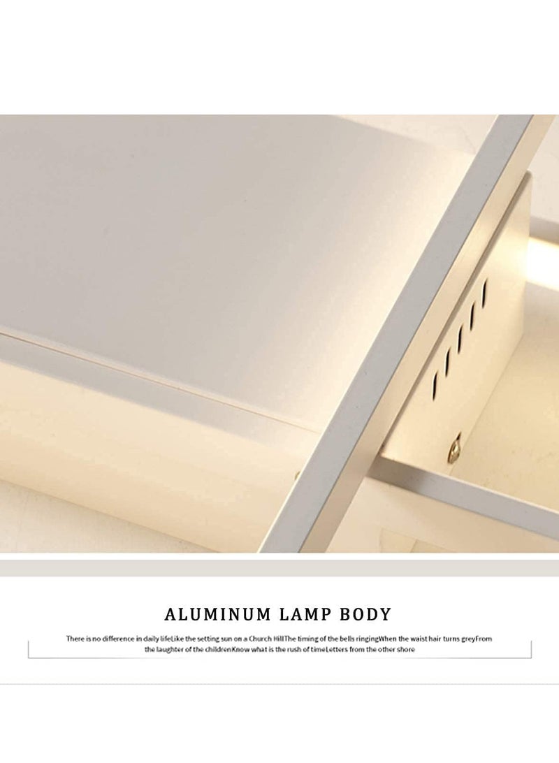 Dimmable Ceiling Light Modern LED Chandelier with Remote Control 50W 3 Layer Square Ceiling Lamp