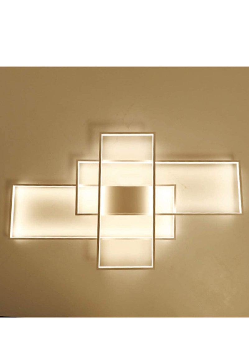 Dimmable Ceiling Light Modern LED Chandelier with Remote Control 50W 3 Layer Square Ceiling Lamp