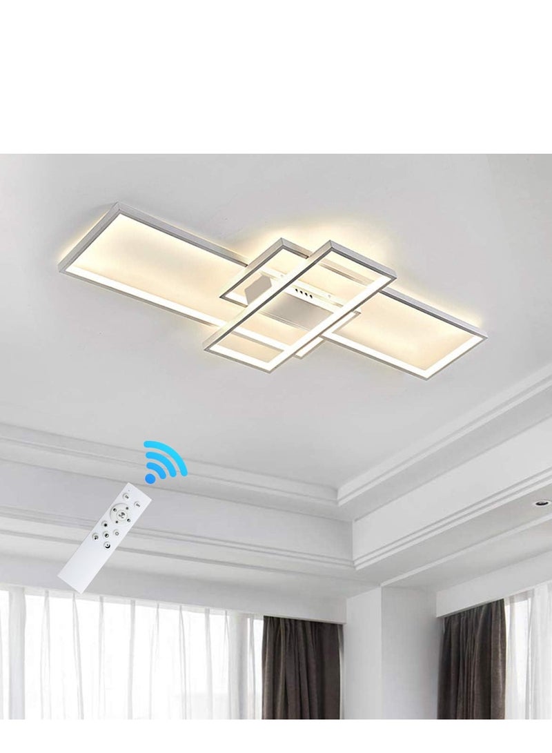 Dimmable Ceiling Light Modern LED Chandelier with Remote Control 50W 3 Layer Square Ceiling Lamp