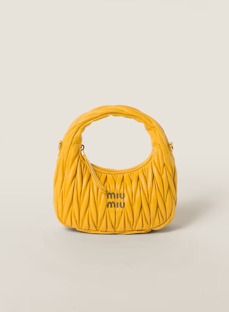 MIU Wander nappa leather hobo Shoulder Bag