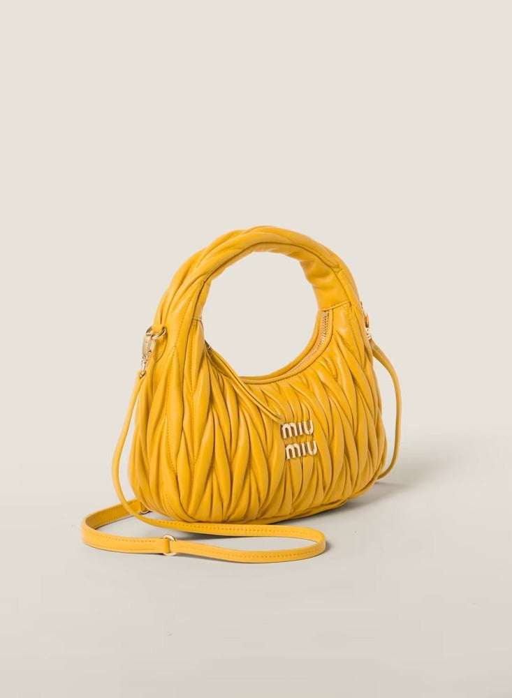 MIU Wander nappa leather hobo Shoulder Bag