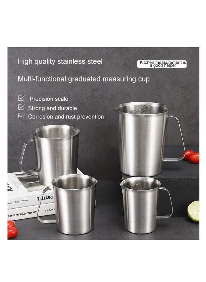 Liying 500ML Stainless Steel Milk Frothing Pitcher with measurement and Marking Handle for Espresso Machines, Latte Art