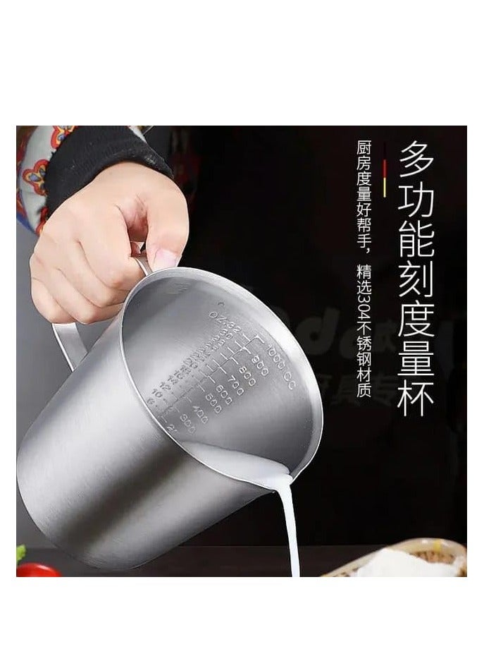 Liying 500ML Stainless Steel Milk Frothing Pitcher with measurement and Marking Handle for Espresso Machines, Latte Art