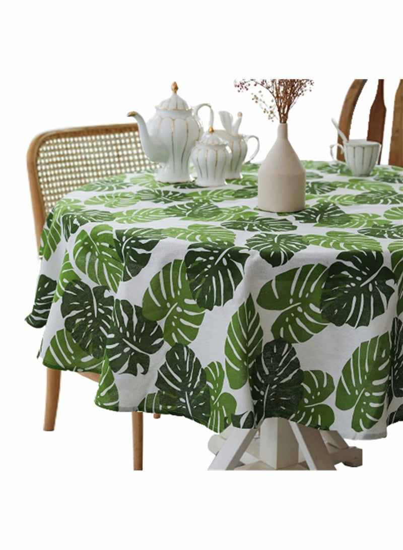 Pastoral Square Tablecloth 55 x 55 Inch Linen Fabric Table Cloth Washable Table Cover with Dust Proof Wrinkle Resistant for Restaurant Picnic Indoor and Outdoor Dining