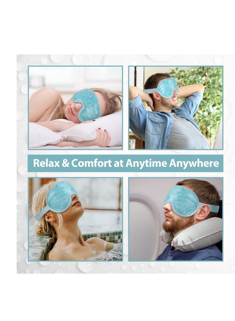 NEWGO Cooling Eye Mask Eye Ice Pack Cold Eye Mask for Puffy Eyes, Post Eye Surgery, Tired Eyes, Reusable Gel Eye Mask for Dark Circles, Migraines, Stress Relief, Itchy Eyes - Blue