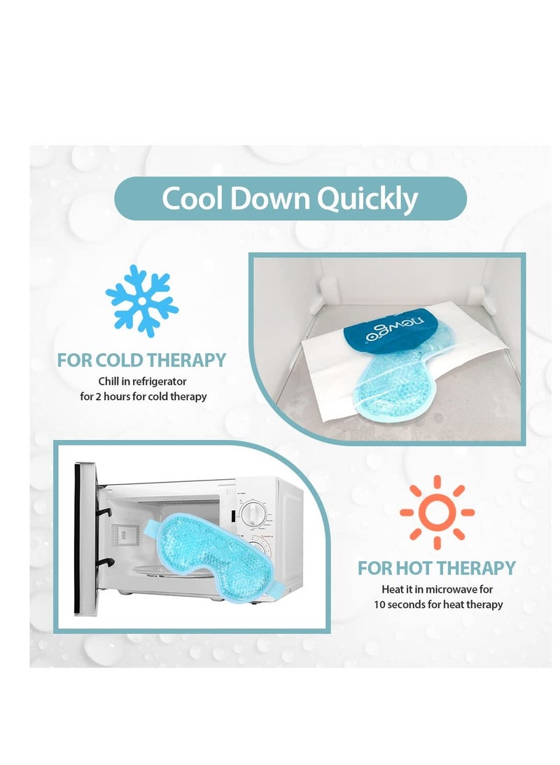NEWGO Cooling Eye Mask Eye Ice Pack Cold Eye Mask for Puffy Eyes, Post Eye Surgery, Tired Eyes, Reusable Gel Eye Mask for Dark Circles, Migraines, Stress Relief, Itchy Eyes - Blue