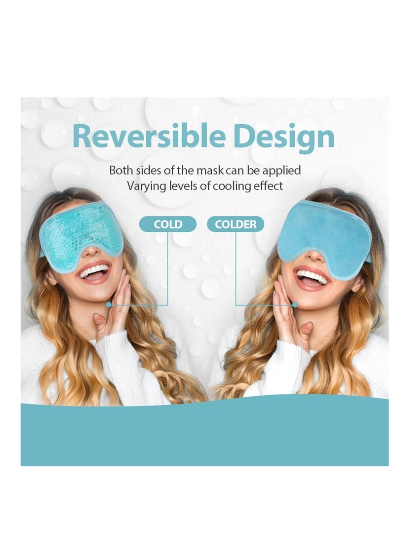 NEWGO Cooling Eye Mask Eye Ice Pack Cold Eye Mask for Puffy Eyes, Post Eye Surgery, Tired Eyes, Reusable Gel Eye Mask for Dark Circles, Migraines, Stress Relief, Itchy Eyes - Blue