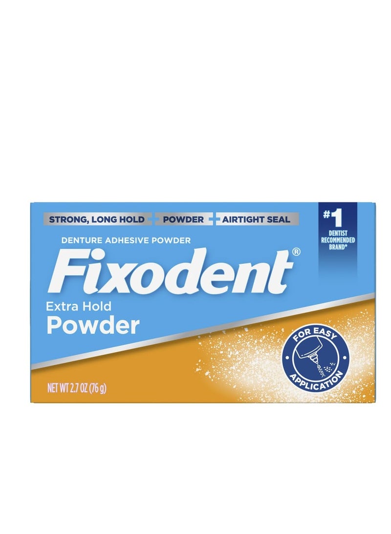 Fixodent Extra Hold Denture Adhesive Powder, 2.7 Ounce (Pack of 4)