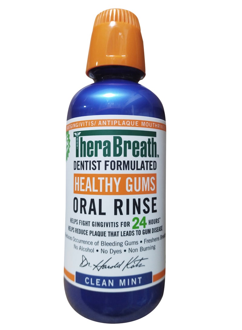 TheraBreath Healthy Gums Oral Rinse Clean Mint 473ml