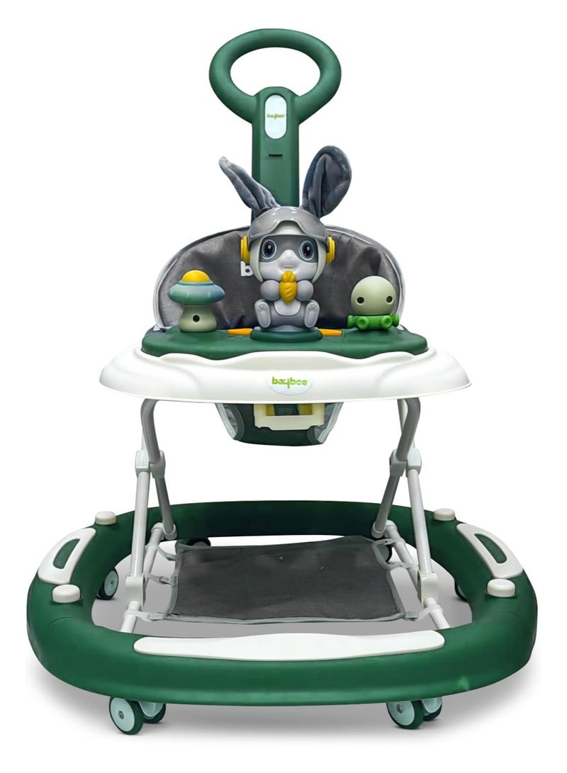 3-In-1 Baby Walker With Rocker Mode, Parental Push Handle, Musical Toy Bar, Adjustable Height, Footmat, 6 To 24 Months