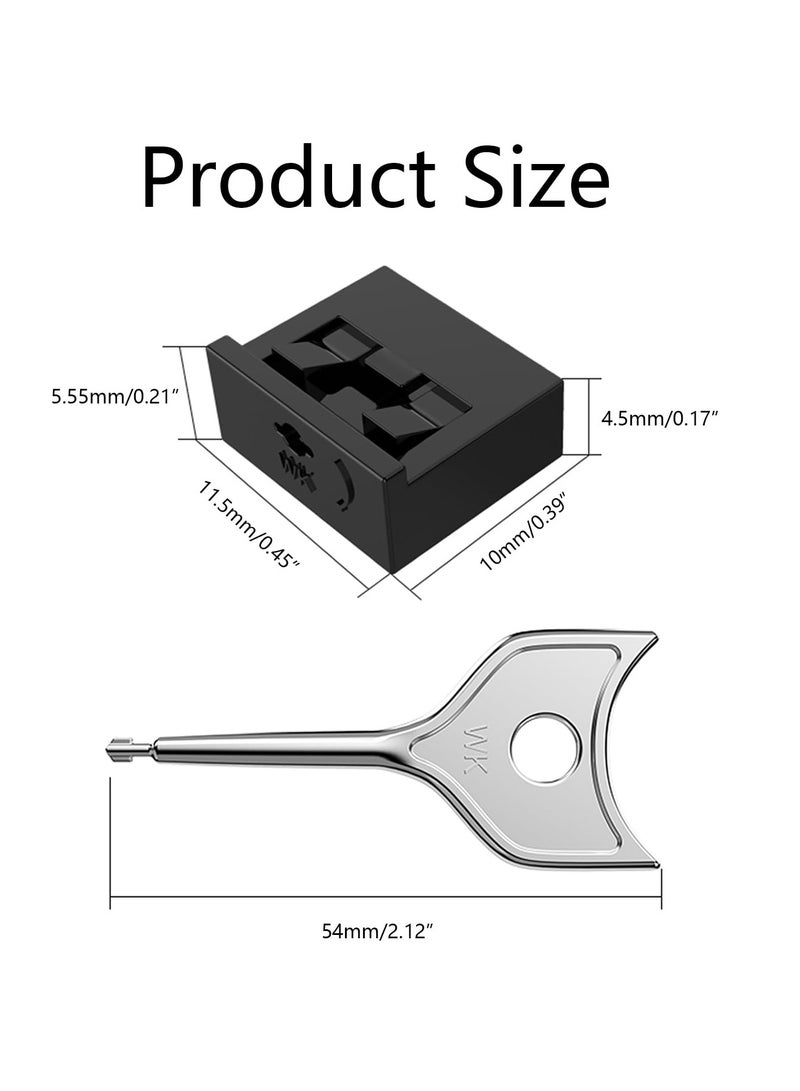 10 Pcs USB-A Port Blocker with Key, Locking Dust Cap Female Port Plug Protector, Compatible with USB A Ports, Computers, TVs, Routers, Green